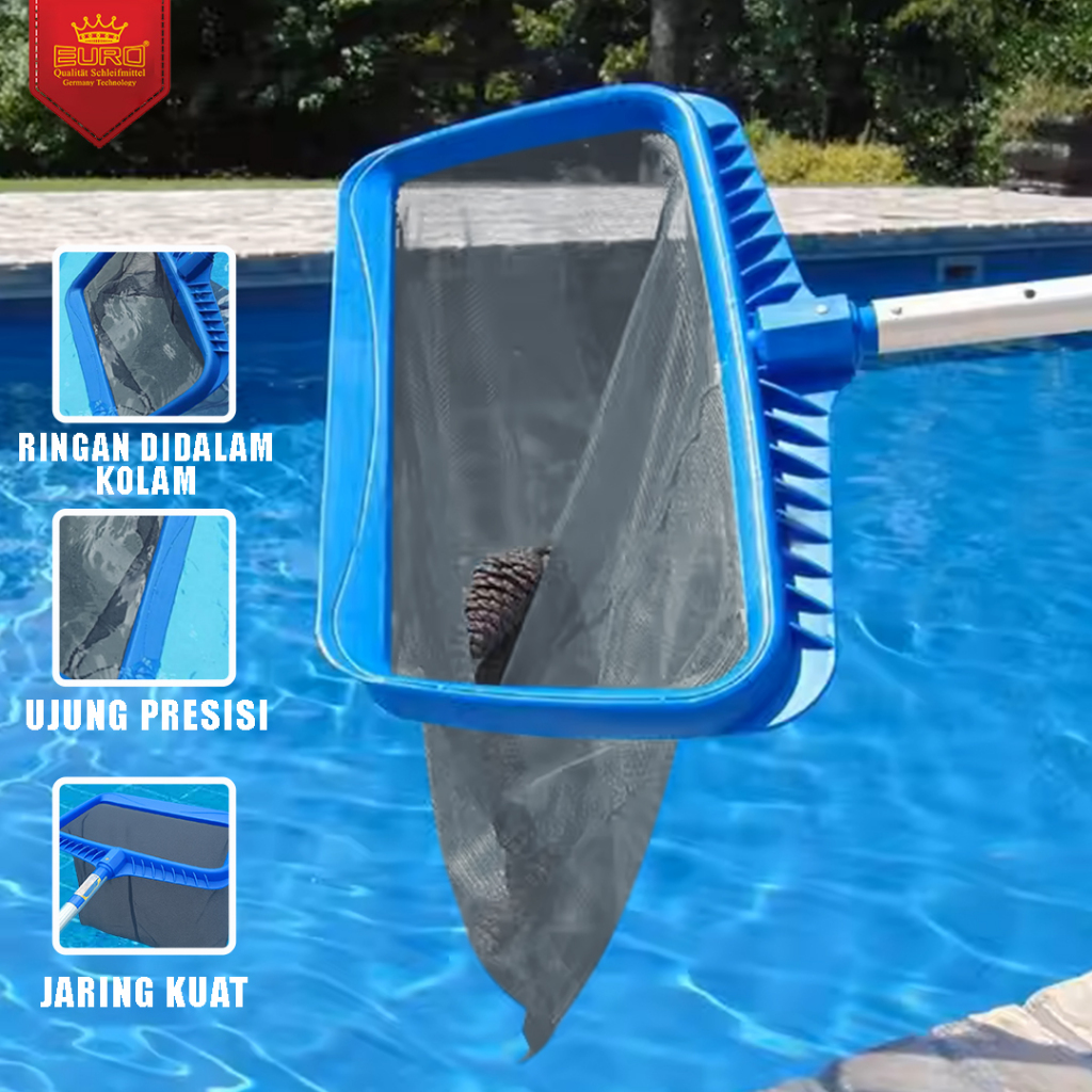 Jaring pembersih Kolam Renang Besar Bahan Plastik Kuat Lokal - Leaf Rake Skimmer