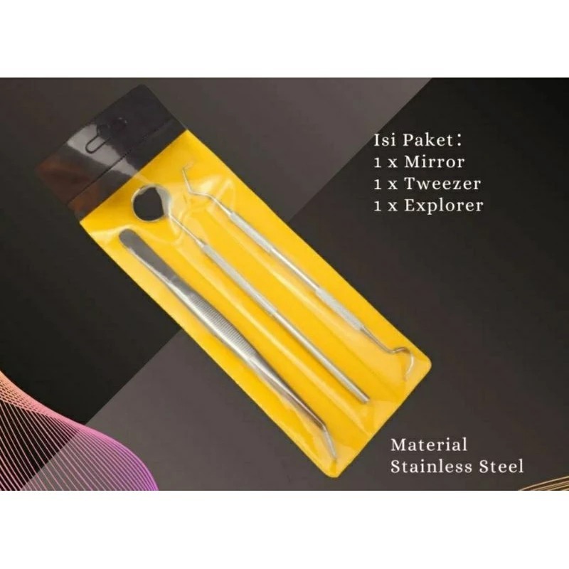 Dental instrument set 3 pcs/ alat dokter gigi / peralatan Dokter gigi