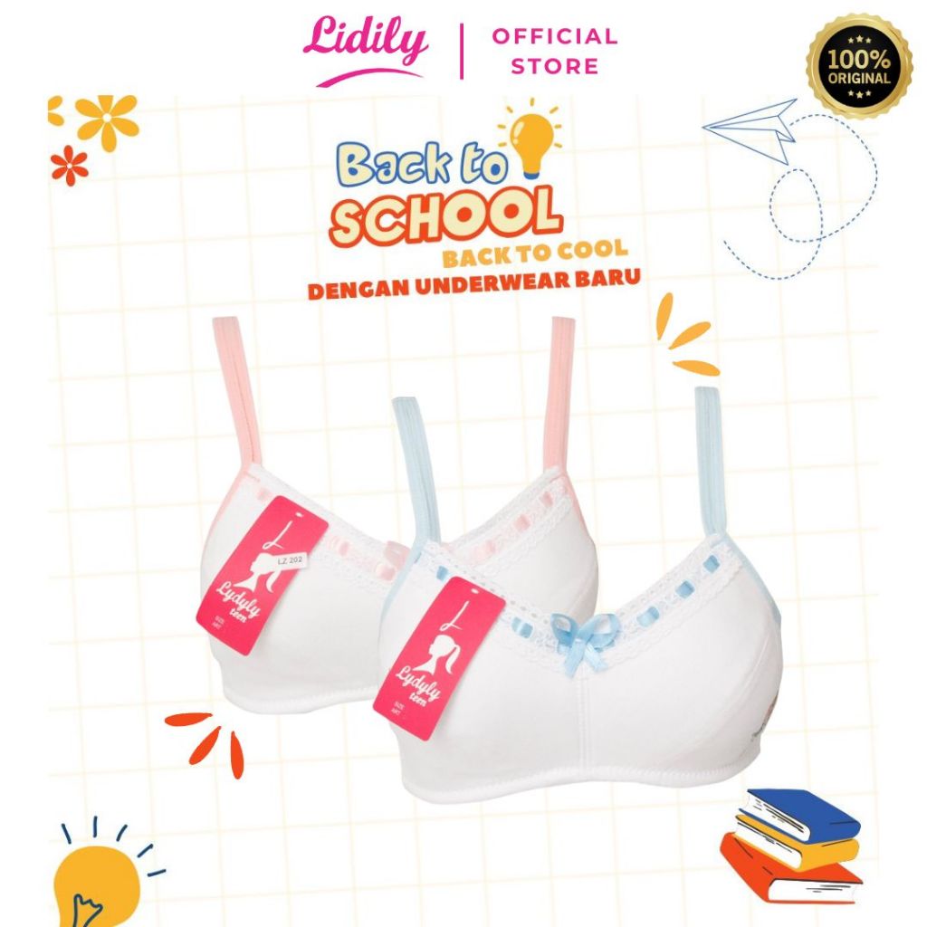 LIDILY - Bra Remaja Katun BACK TO SCHOOL BH SEKOLAH Lz 202 BH Anak Sekolah BRA Putih Remaja 2 Kaitan