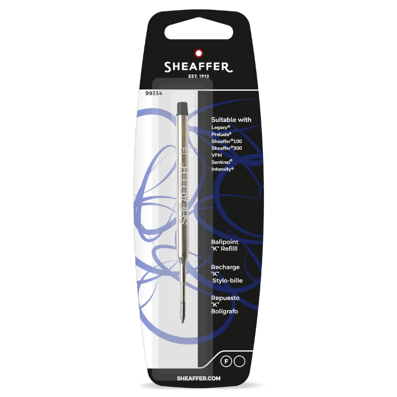

Sheaffer® Ballpoint Refill "K" Style - Black Fine - Blister Card