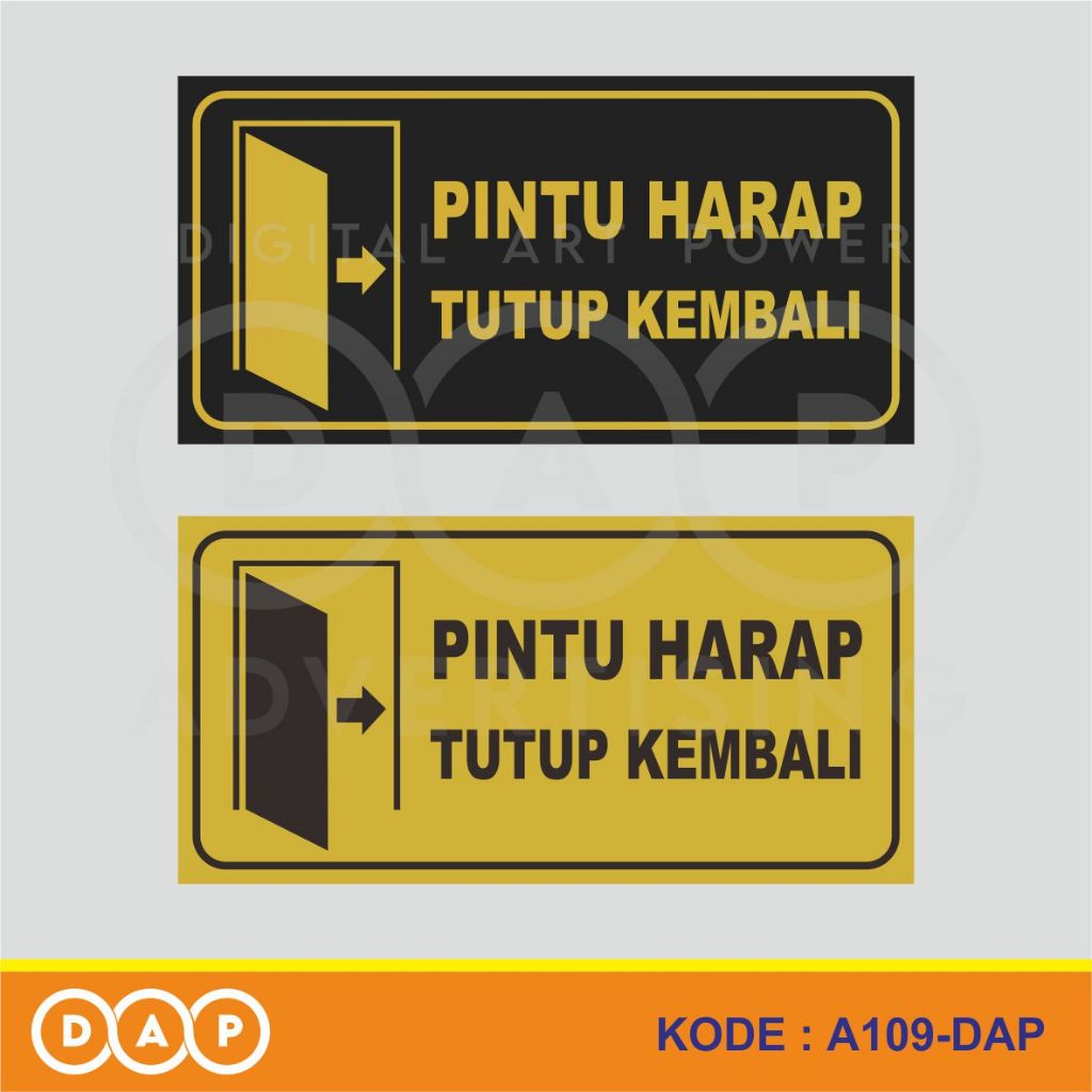 

A109 - Acrylic Sign, Stiker Akrilik Pintu Harap Tutup Kembali, Tahan Air, Murah, Bisa Custom