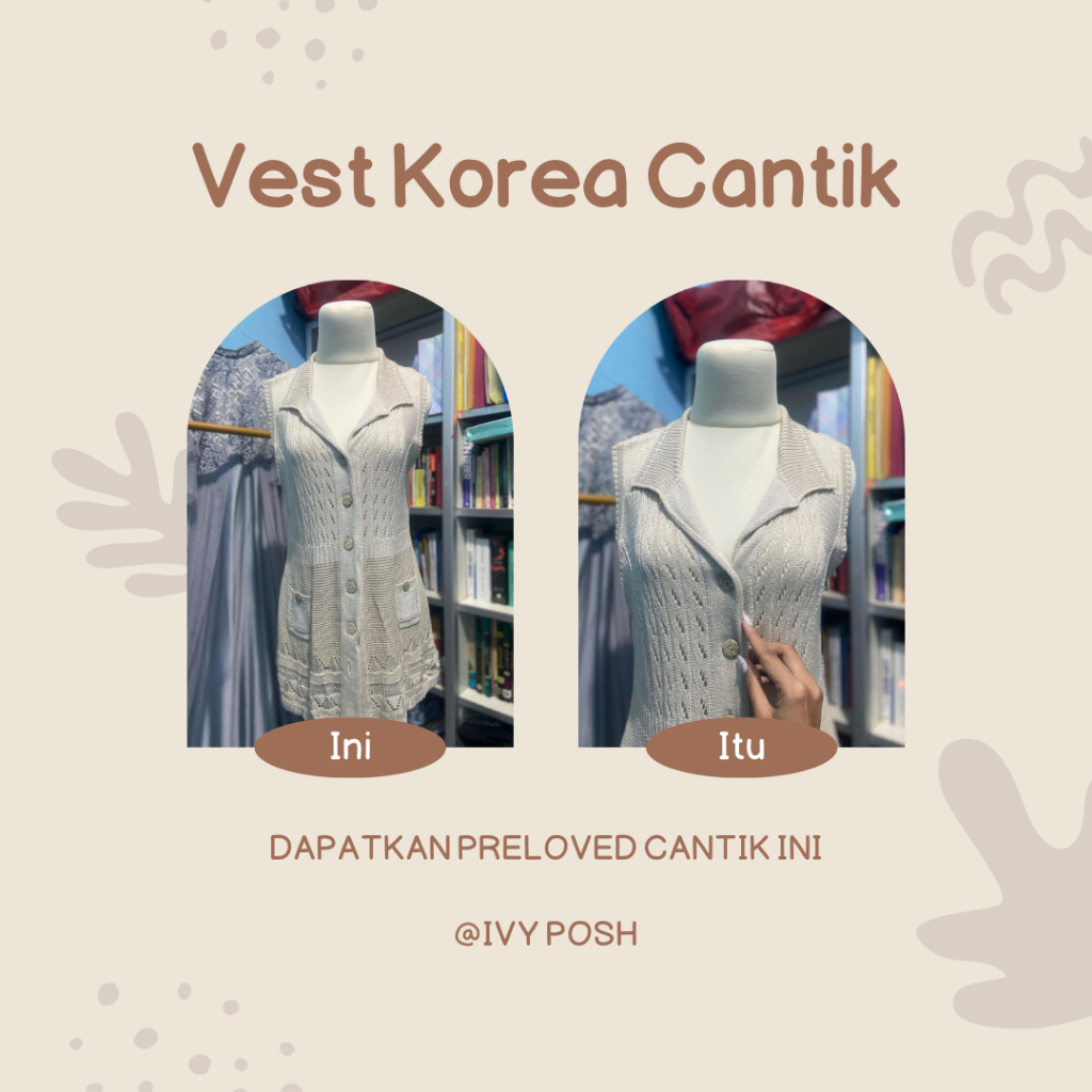 PRELOVED VEST RAJUT KOREA/VEST CANTIK/VEST KULIAH/VEST RETRO/VEST KEKINIAN/PRELOVED YOGYAKARTA/PRELO