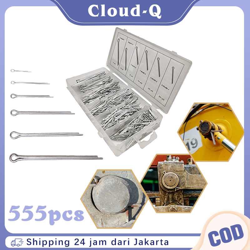 

555 Pcs Split Pin Set Cotter Pin Clip Assortment Split Pen With Storage Box
