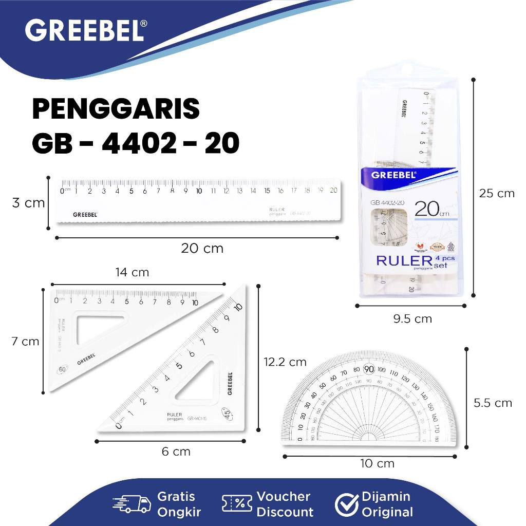 

GREEBEL Penggaris Set isi 4 Pcs (15 Cm & 20 Cm)