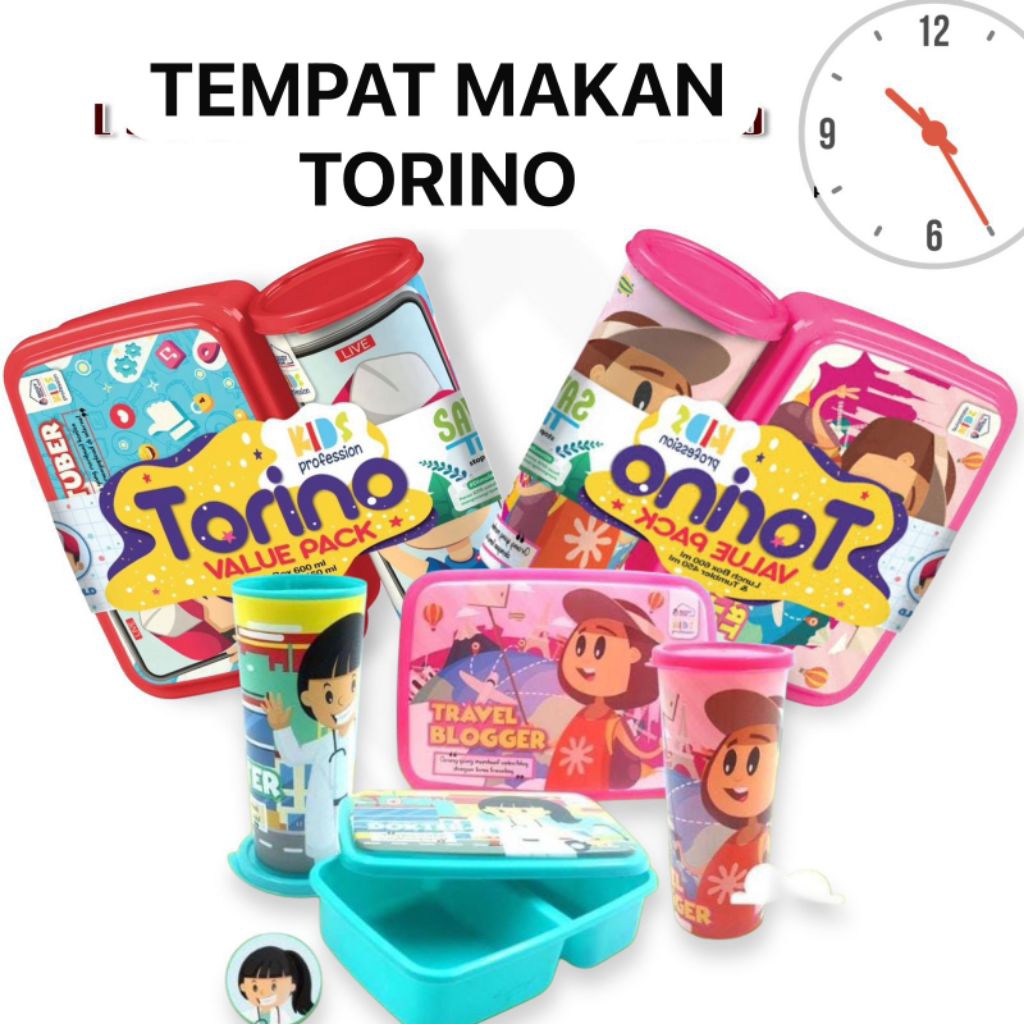 Tempat Makan+Gelas Torino Anak Berwarna Bekal Sekolah Anak