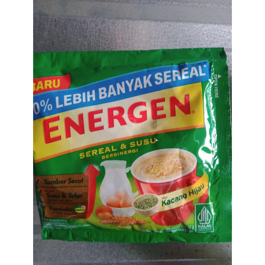 

ENERGEN SEREAL DAN SUSU rasa COKLAT dan KACANG IJO