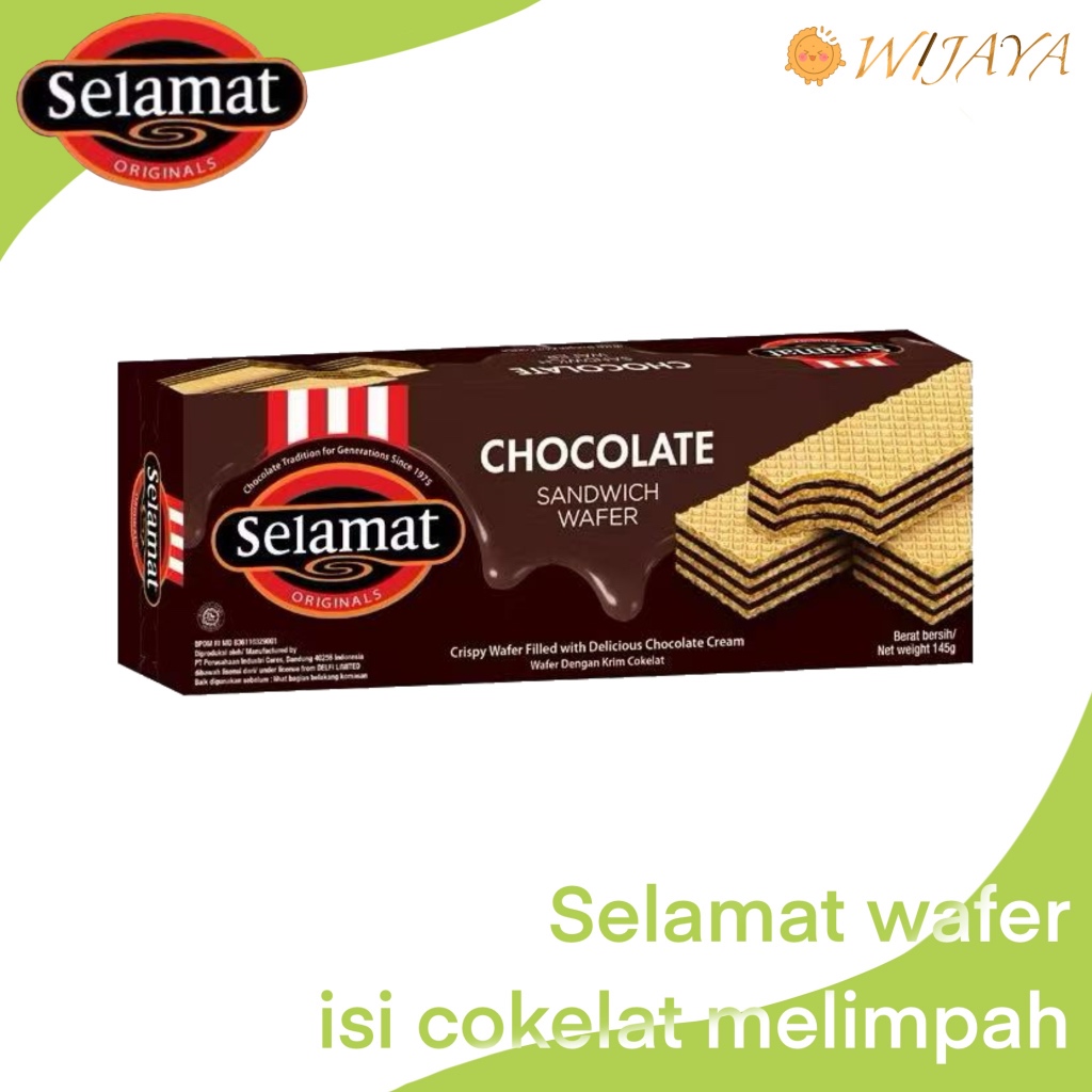 

SELAMAT WAFER COKLAT 145 GR SANDWICH CHOCOLATE WAFER