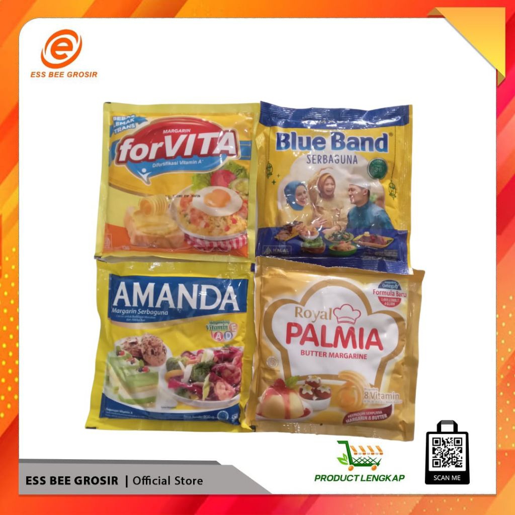 

BLUEBAND/PALMIA/FORVITA/AMANDA MARGARIN KEMASAN 200G