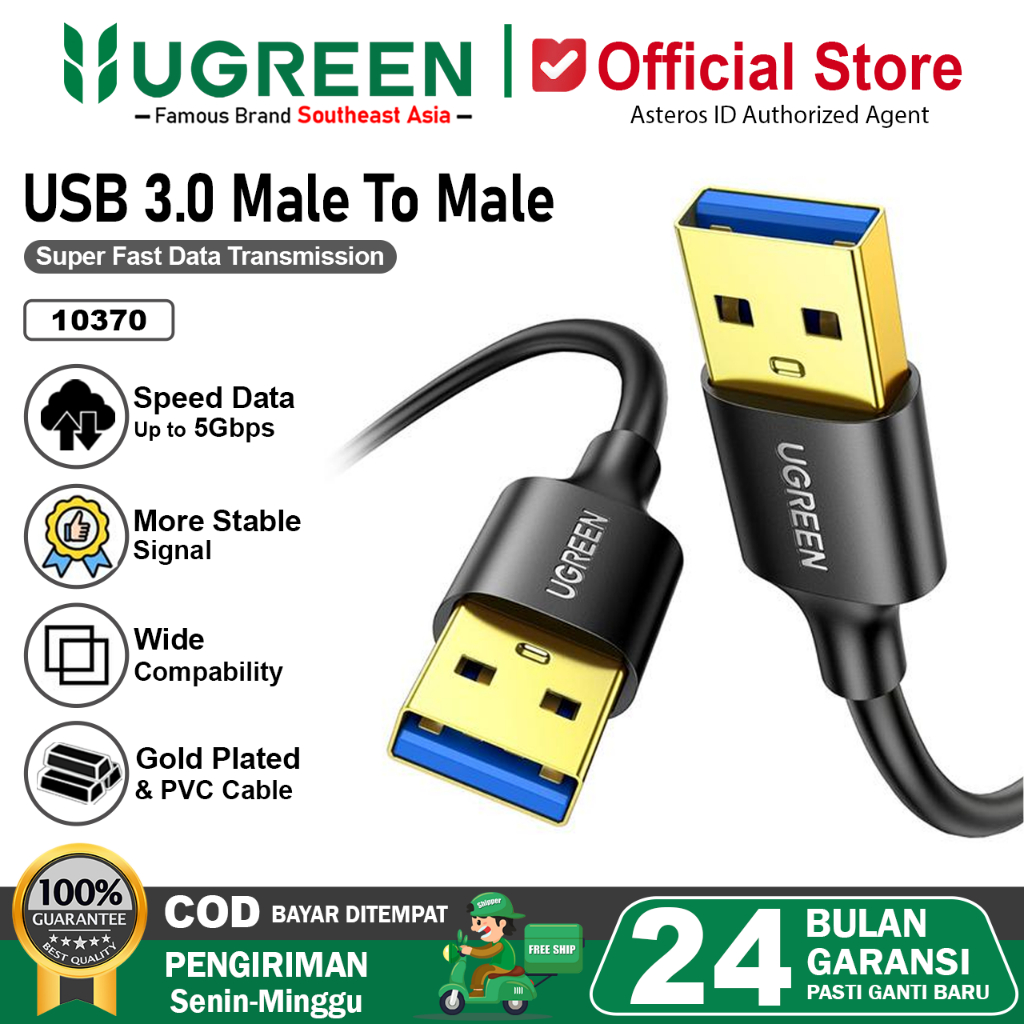 UGREEN Kabel Extention USB 3.0 Male to Male High Speed 5Gbps 10370