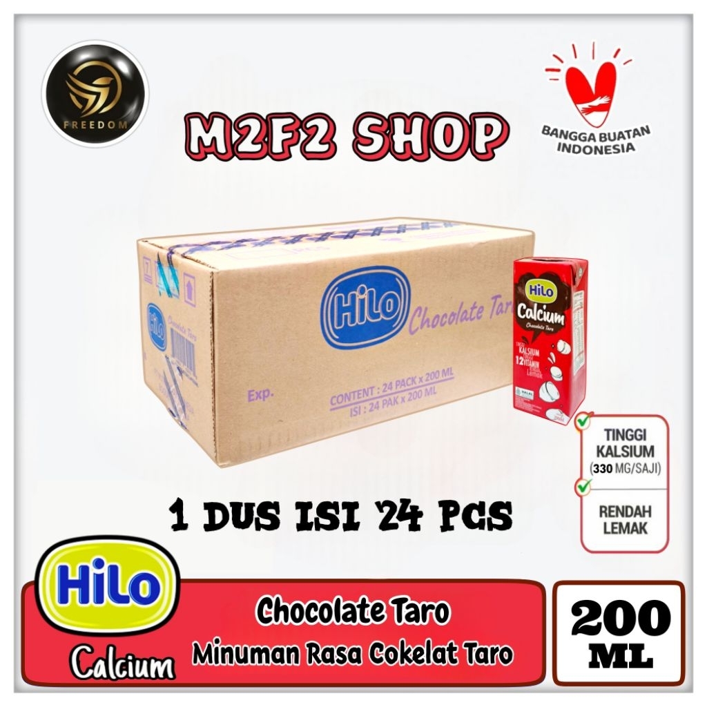 

HiLo Susu Cokelat Chocolate Taro Kotak UHT - 200 ml (Kemasan Karton)