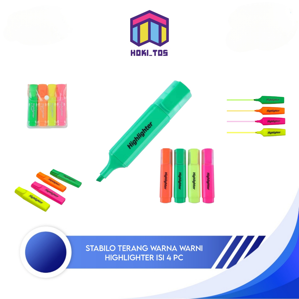 

(SB4in1) Stabilo Besar Isi 4 Pcs Dengan Warna Pastel Terang Highlighter
