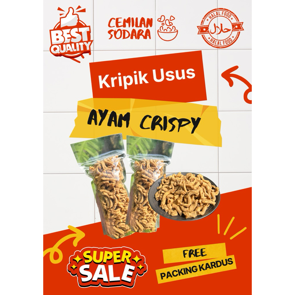 

KERIPIK USUS AYAM CRISPY 500gram ORIGINAL PREMIUM