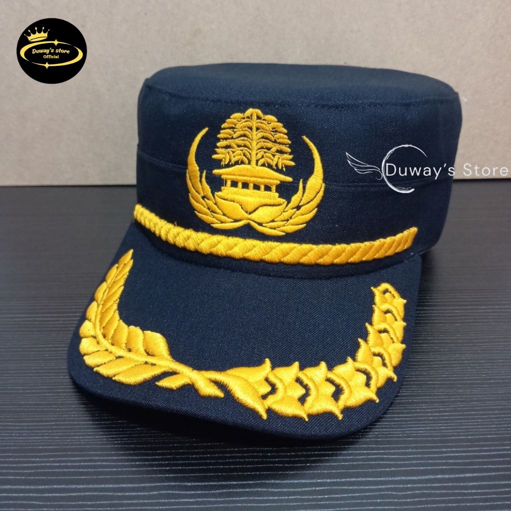 TOPI KOMANDO KORPRI GOL 3D - 4B BIRU DONGKER FREE NAMA - TOPI KOMANDO KORPRI PADI KAPAS