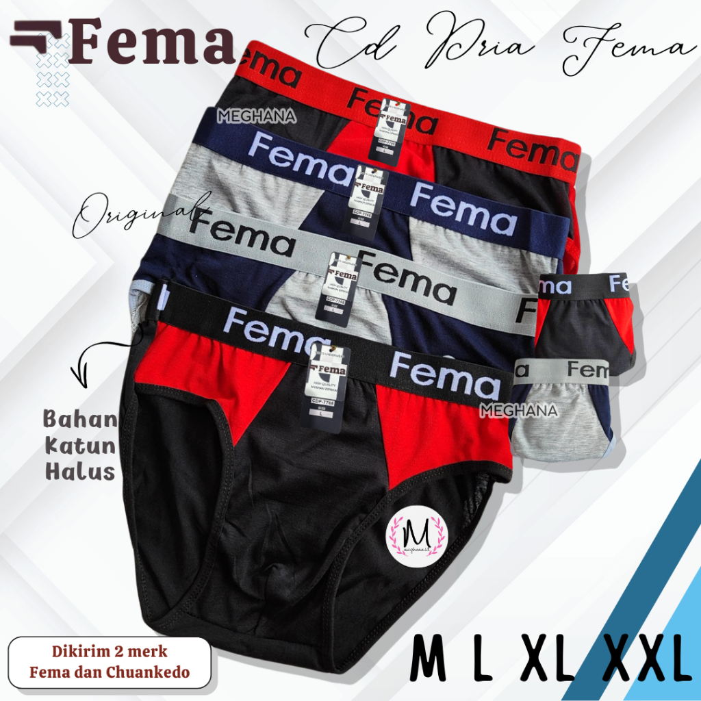 12 Pcs Celana Dalam Pria Chuan Keao / Fema