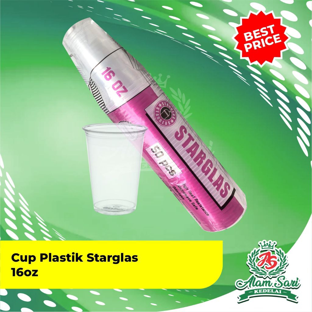Cup Plastic STARGLASS 16 OZ Isi 50 Pcs