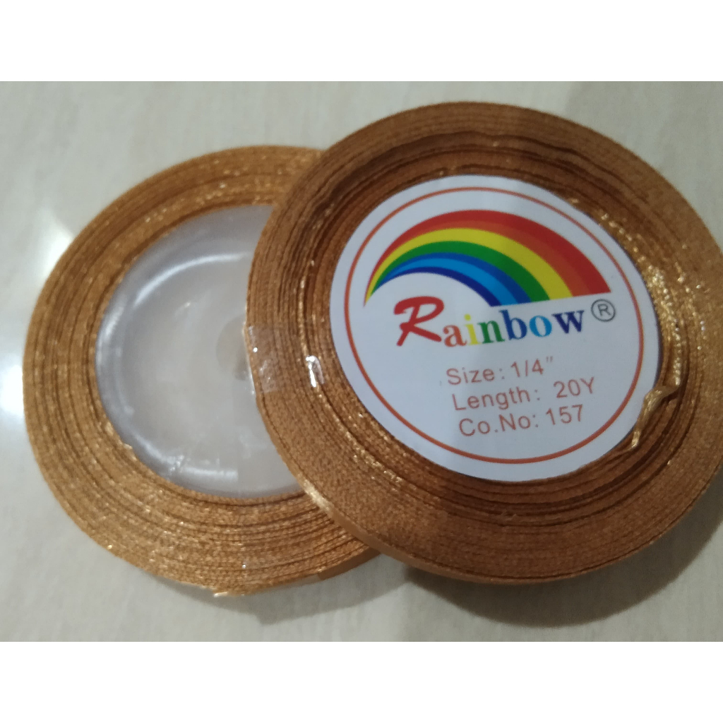 

Pita Satin 1/4 Inchi atau 0,6cm Warna Coklat Madu Jual Perpcs