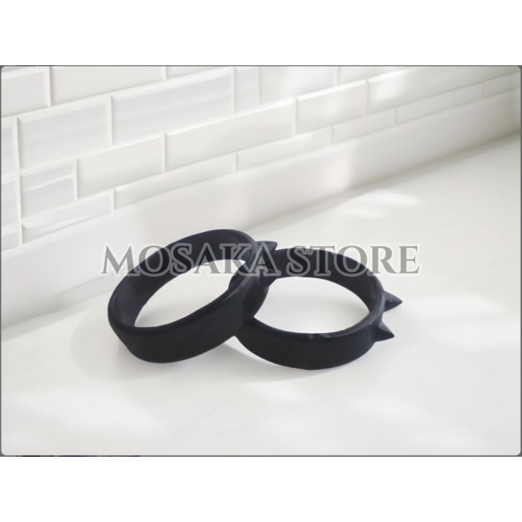 Diskon [ Harga Promo ] Cincin Duri Hitam Titanium / Cincin Duri Hitam Anti Karat / Cincin Duri Hitam