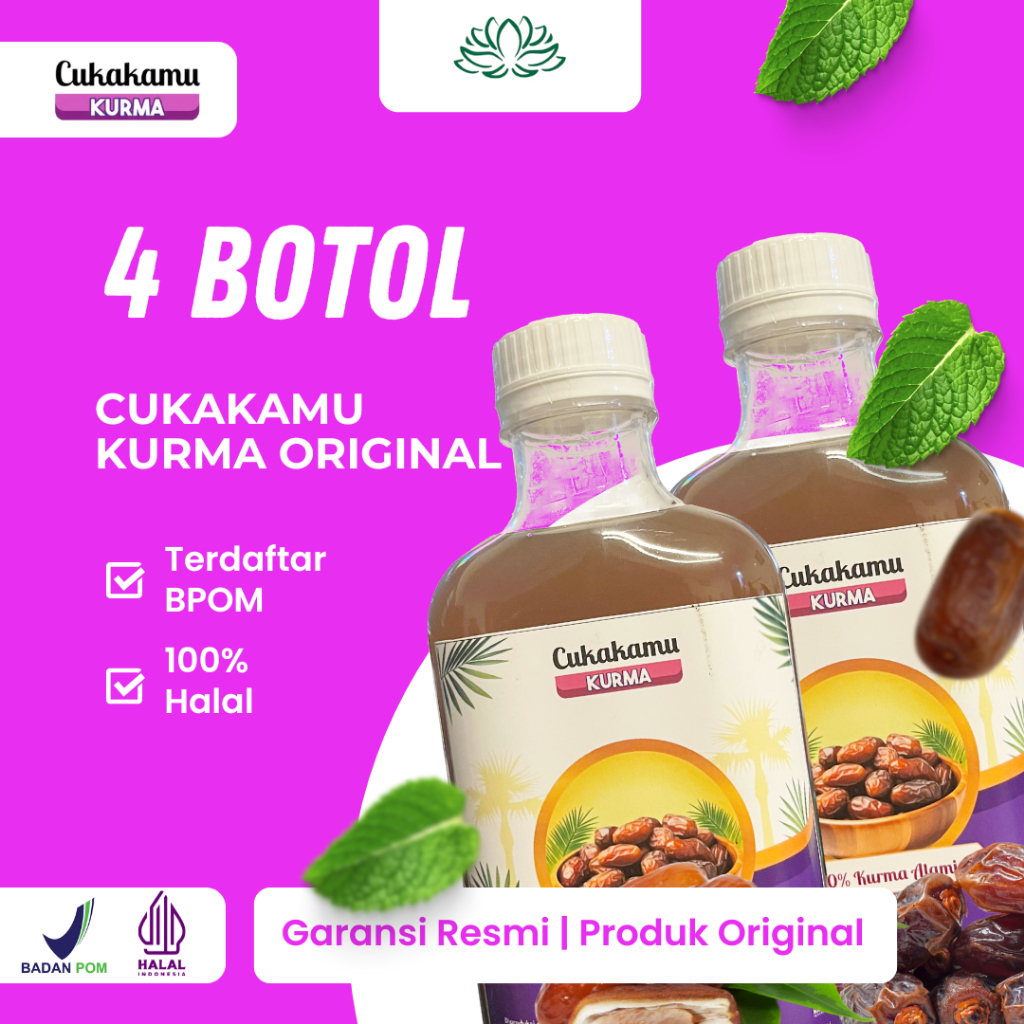 

CUKAKAMU Cuka Kurma Mencerahkan Wajah Putih Bersih Flek Hitam & Kerutan Hilang - 4 Botol