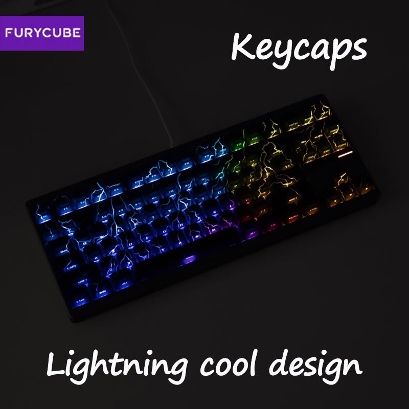 FURYCUBE Lightning Keycaps PBT 120+ Keys For Mechanical Keyboard Gaming Keycap