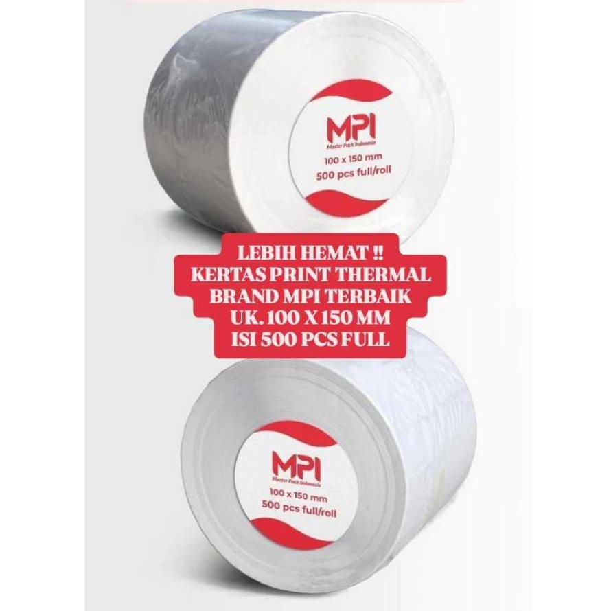 

ATMS [PAKET 2 ROLL] JUAL 2 ROLL Kertas Label Thermal Sticker Uk. 100 x 150 mm A6 Isi 500 PCS FULL