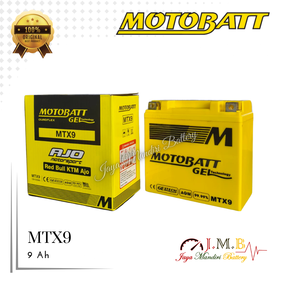 AKI MOTOBATT MTX9 ORIGINAL BATTERY AKI KERING GEL MOTOBATT 9 AMPER