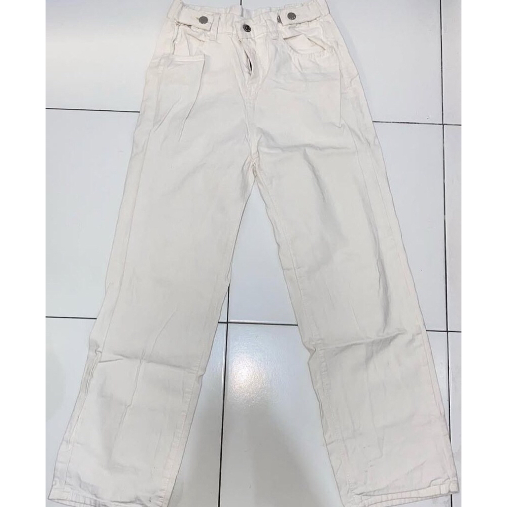 Celana Kulot Jeans Putih Wanita