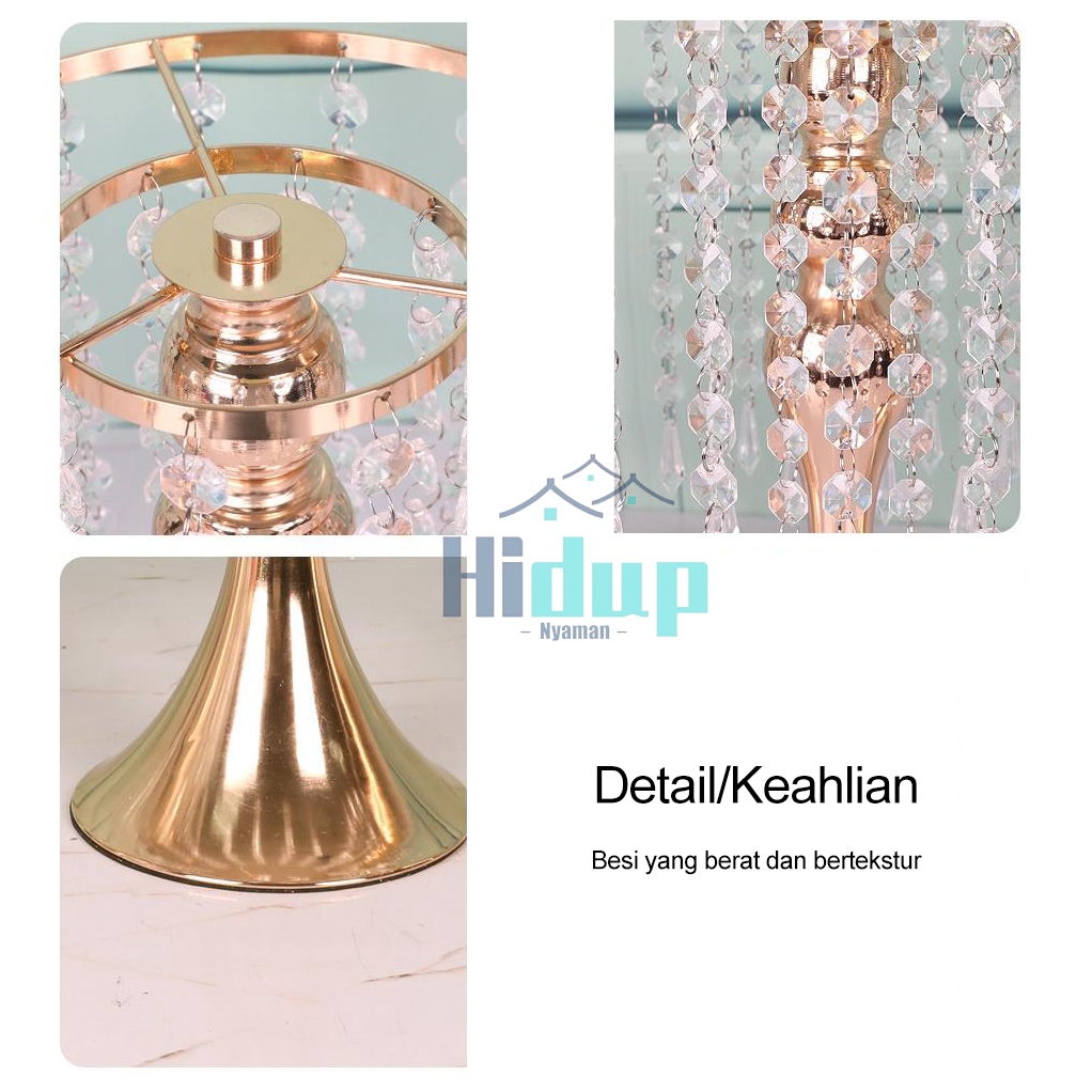 Quixoticquest_Shop Vas Bunga Kristal Dekorasi Meja Mewah Dekorasi Meja Elegan Vas Bunga Kristal