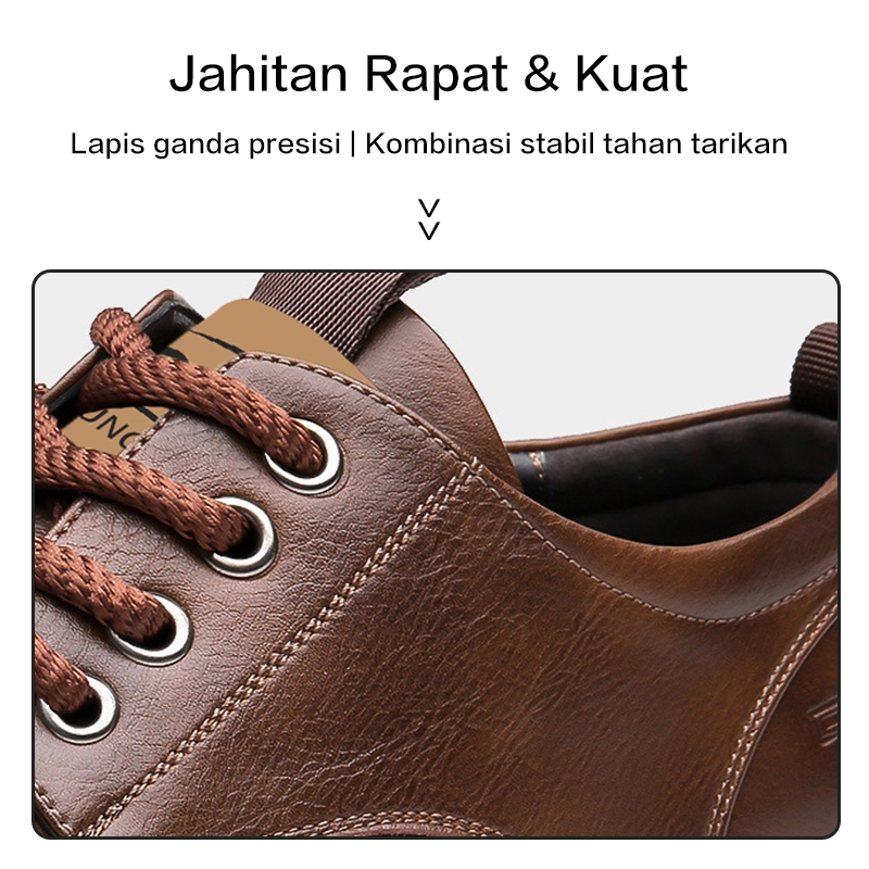 BESTPROMO Leedoo Sepatu Pantofel Cowok Sepatu Pria Casual Sepatu Formal Sepatu Kulit Kerja Sneakers