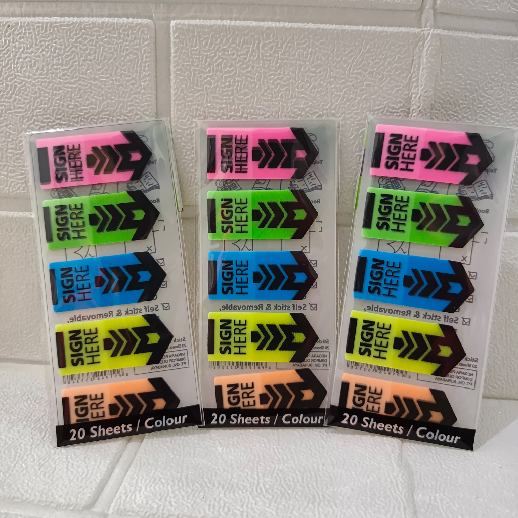 

Sign Here Sticky Note Pembatas Plastik / INDEX SIGN HERE V-Tec