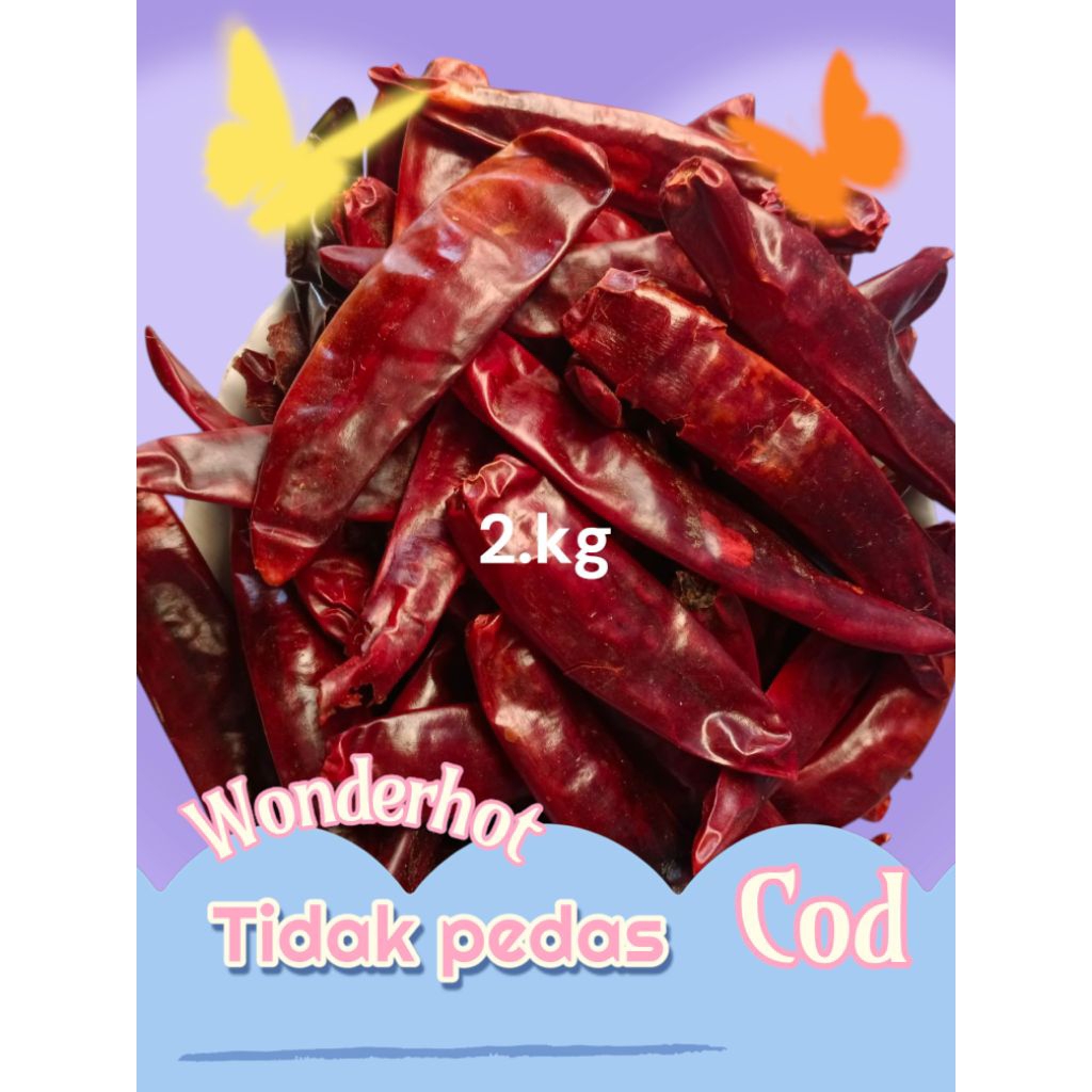 

Stok ready ( 2.kg ) CABE MERAH BESAR KERING IMFORBTIDAK PEDAS COCOK UNTUK BUMBU MERAH