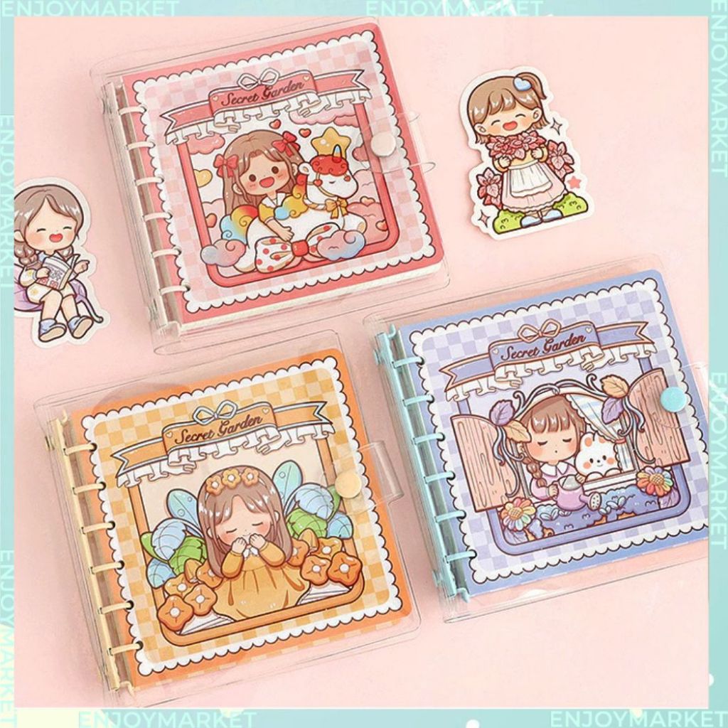 

Buku Binder Lucu Diary Set Aesthetic Motif Secret Garden Handbook Gift TLD100