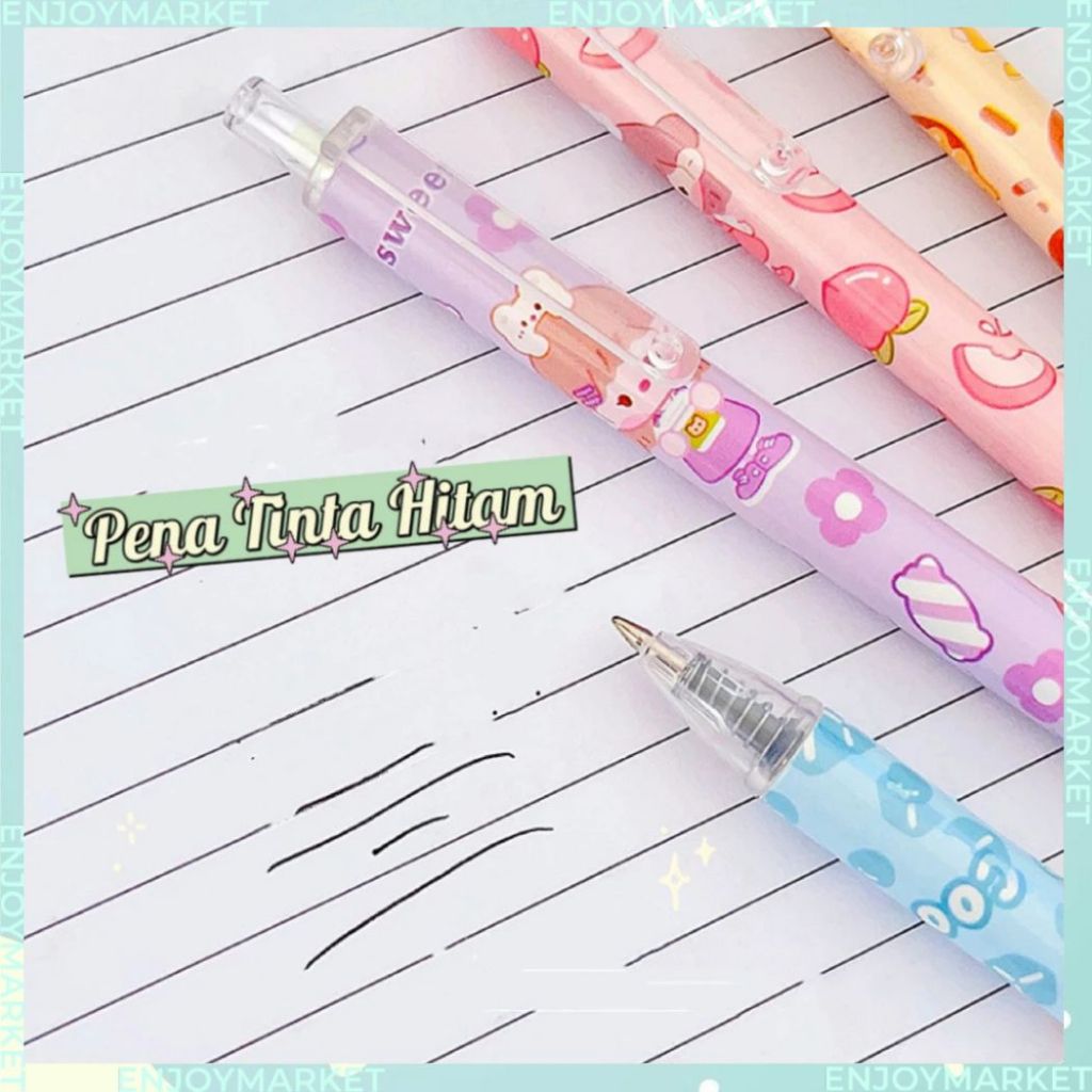 

Pena Momo Pulpen Tinta Hitam Aesthetic 0.05 1 Pc