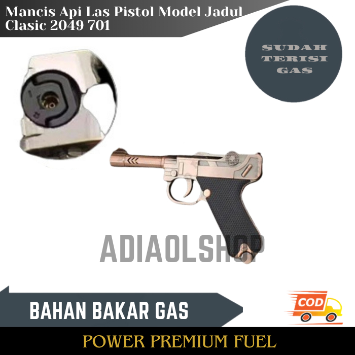 Mancis Api Las Pistol Model Jadul Clasic 2049 701
