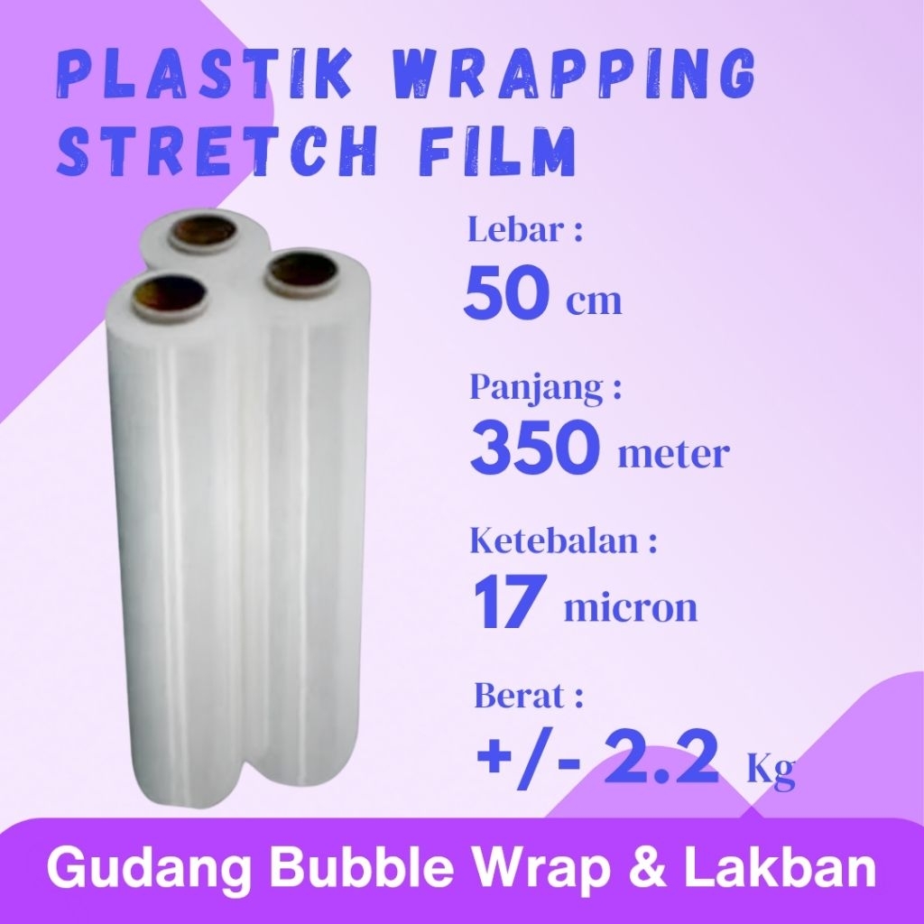 

Stretch Film Plastik Wrapping 50 cm x 350 m