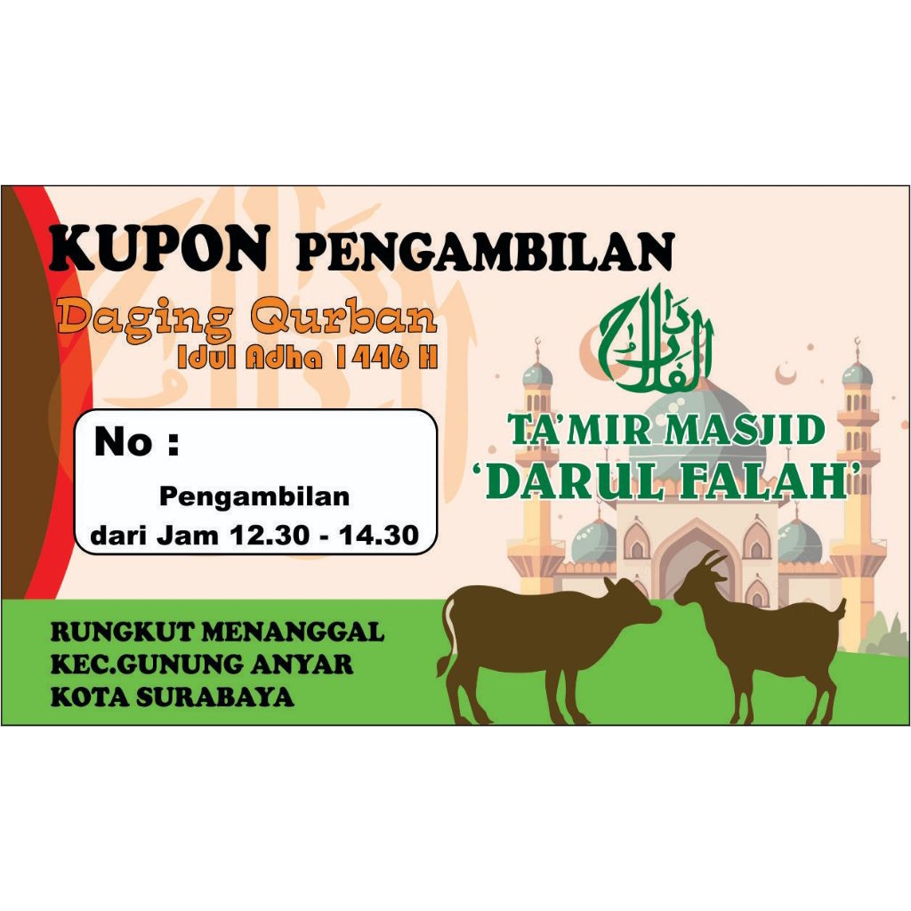 

[CUSTOM] Cetak Kupon Qurban Full Warna + Nomerator utk 500pcs