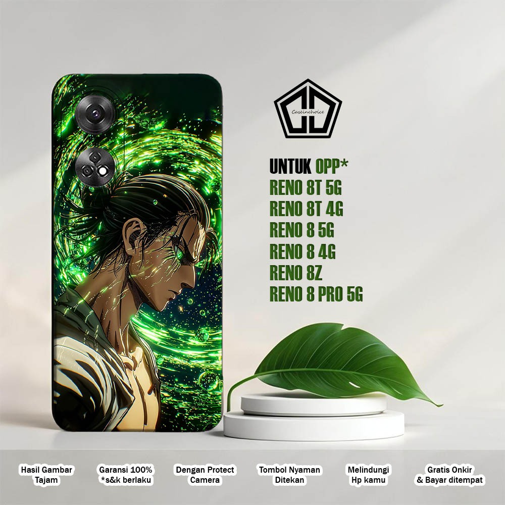Casing OPPO RENO 8 / 8T / 8Z / 8 PRO  4G / 5G  - ANIME ATTACK ON TITAN  SOFTCASE PROCAMERA CASE HAND