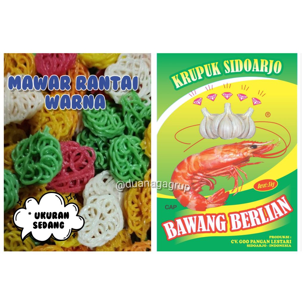 

kerupuk mentah mawar warna sedang 5kg