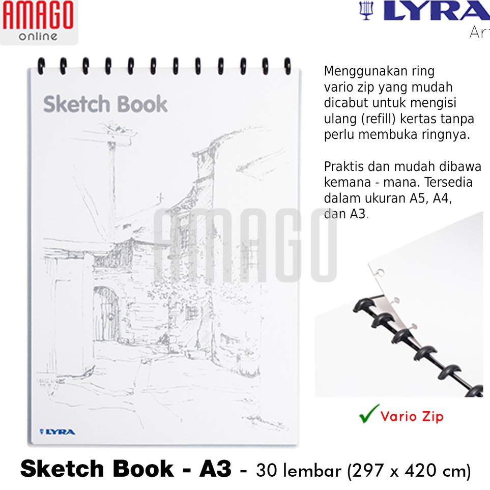

LYRA Sketch Book Sketchbook Ukuran A3 3 Halaman 92129 KODE Q8O9