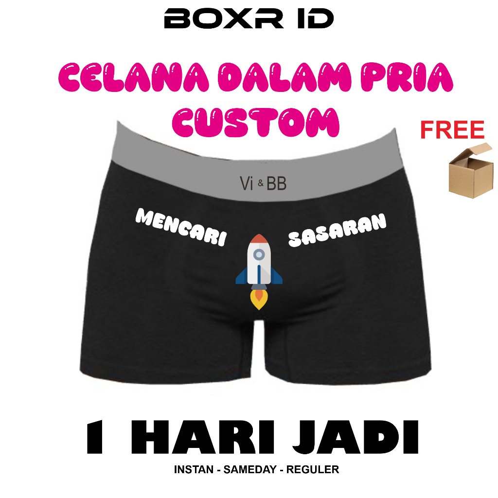 Celana Dalam Pria Custom Boxer Custom Foto Roket