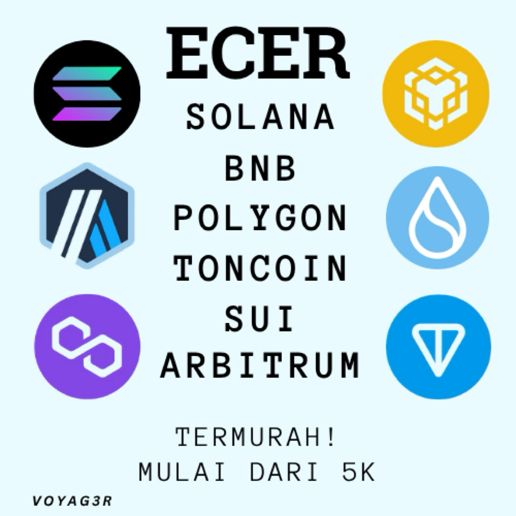 Jual Ecer Solana, BNB, Polygon, Toncoin, Sui, dan Arb termurah