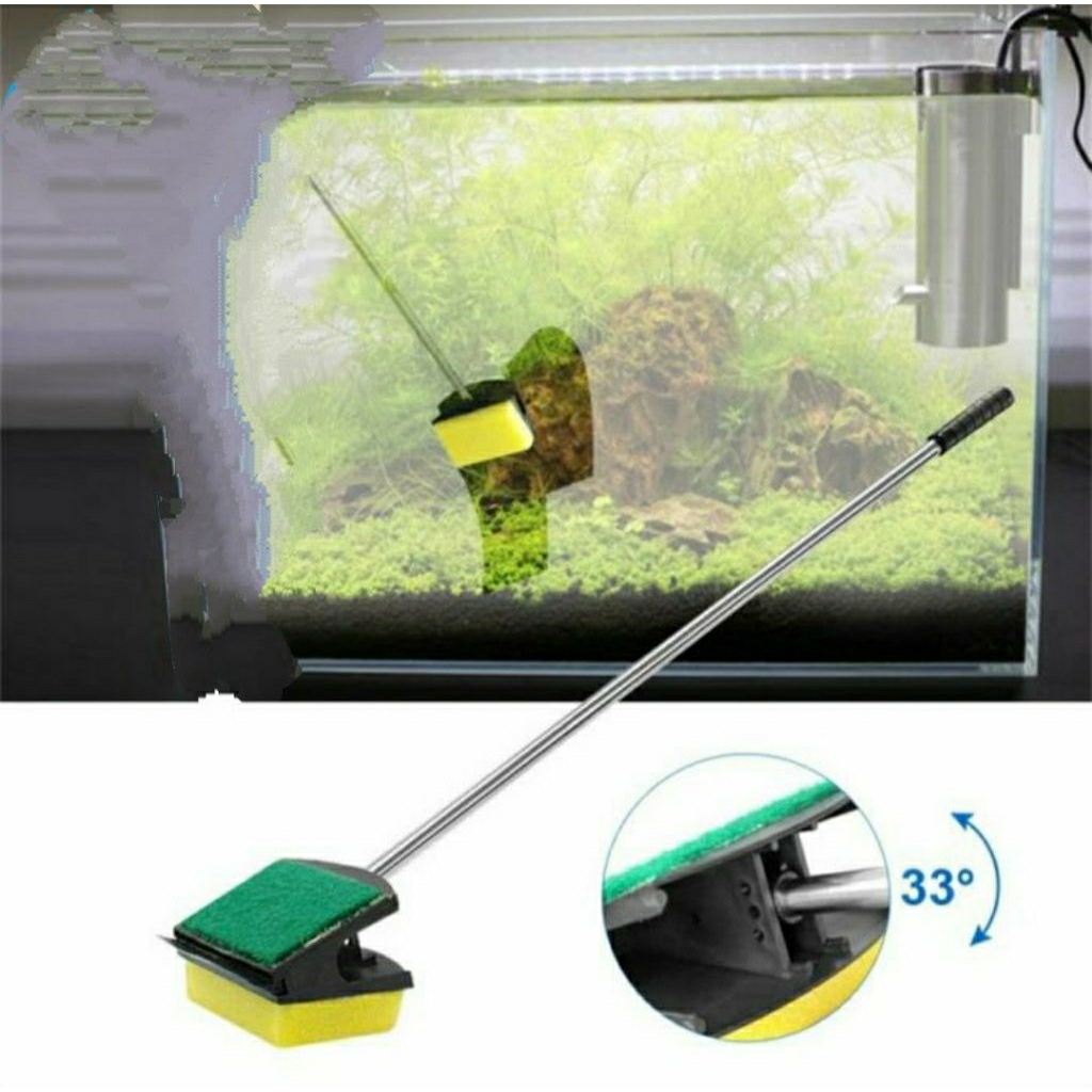 Scaper Aquarium Pembersih Kaca Sikat Kaca Aquarium Stenlis 60 cm