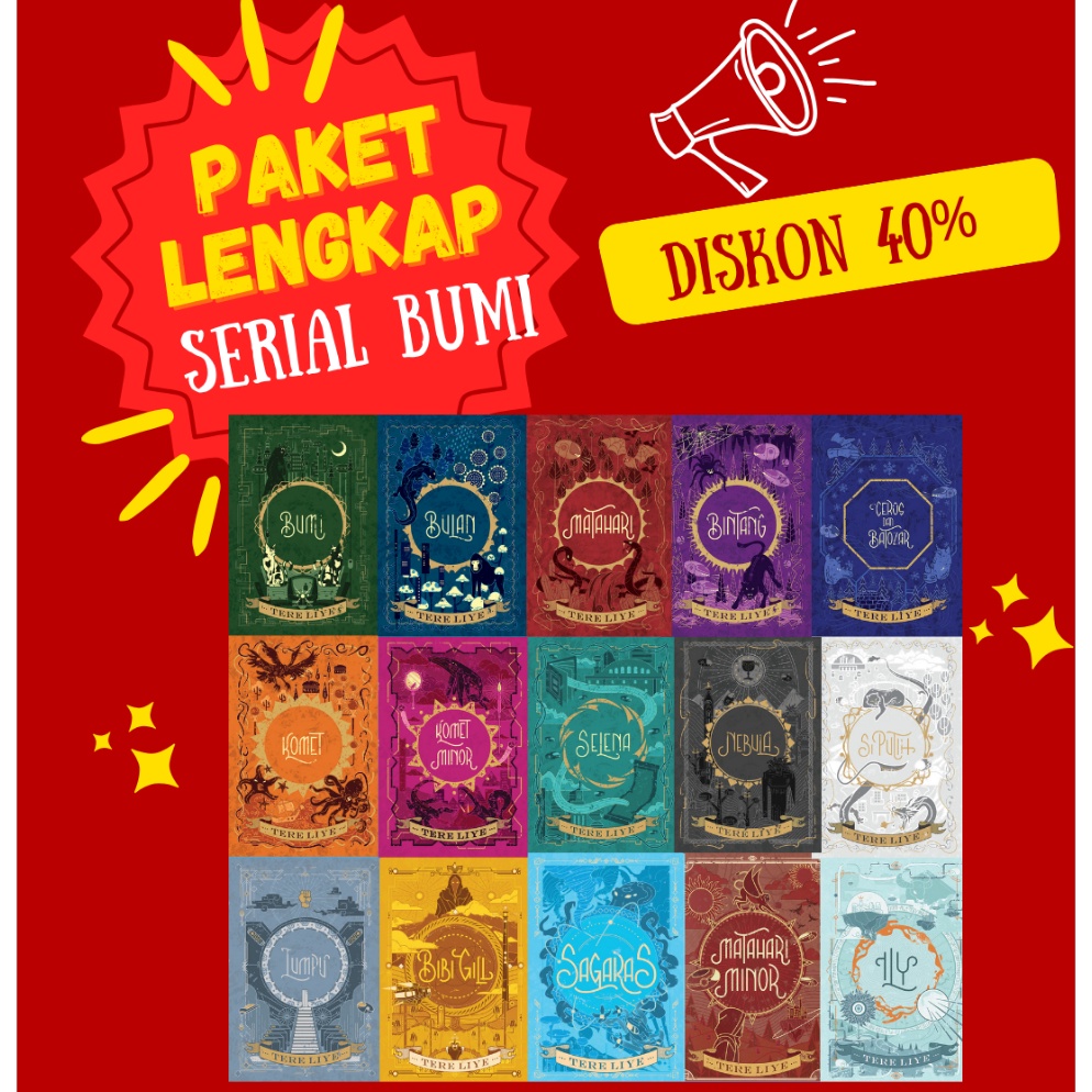 KODE E52D Tere Liye  Paket 15 Buku SERIAL BUMI sd Buku ILY
