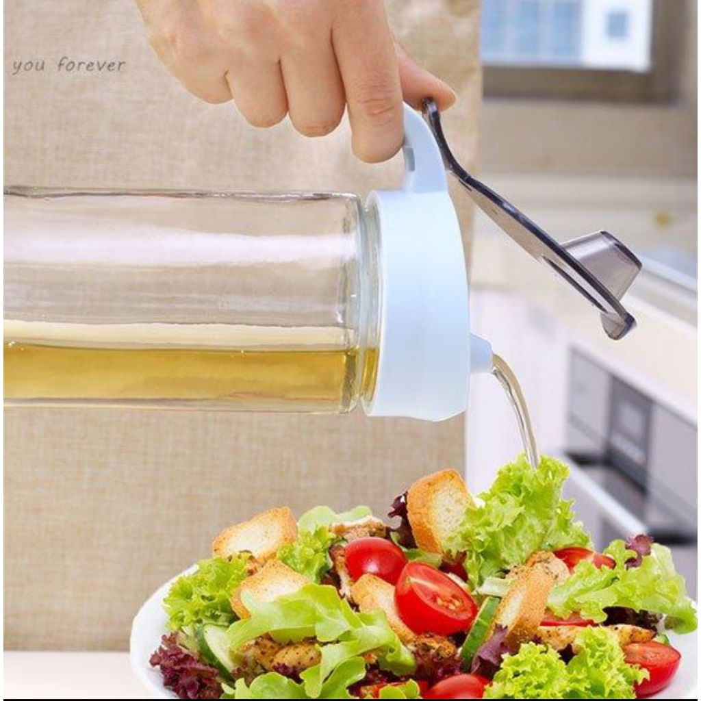 Botol Minyak 580ml Botol Kaca Jar Serbaguna Gelas Minyak Tutup Otomatis 680ml