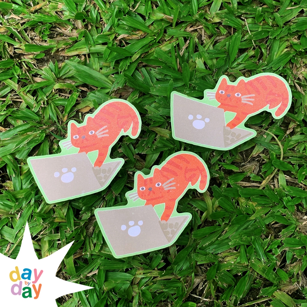 

daybyday - sticker kucing meow series pastel | sticker laptop | sticker lucu