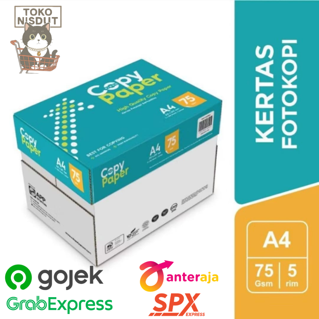 

(5 Rim) Copy Paper Kertas HVS A4 75 Gram 1 Dus | Copypaper A4 75gsm 1 dus Kertas HVS KHUSUS INSTANT SAMEDAY