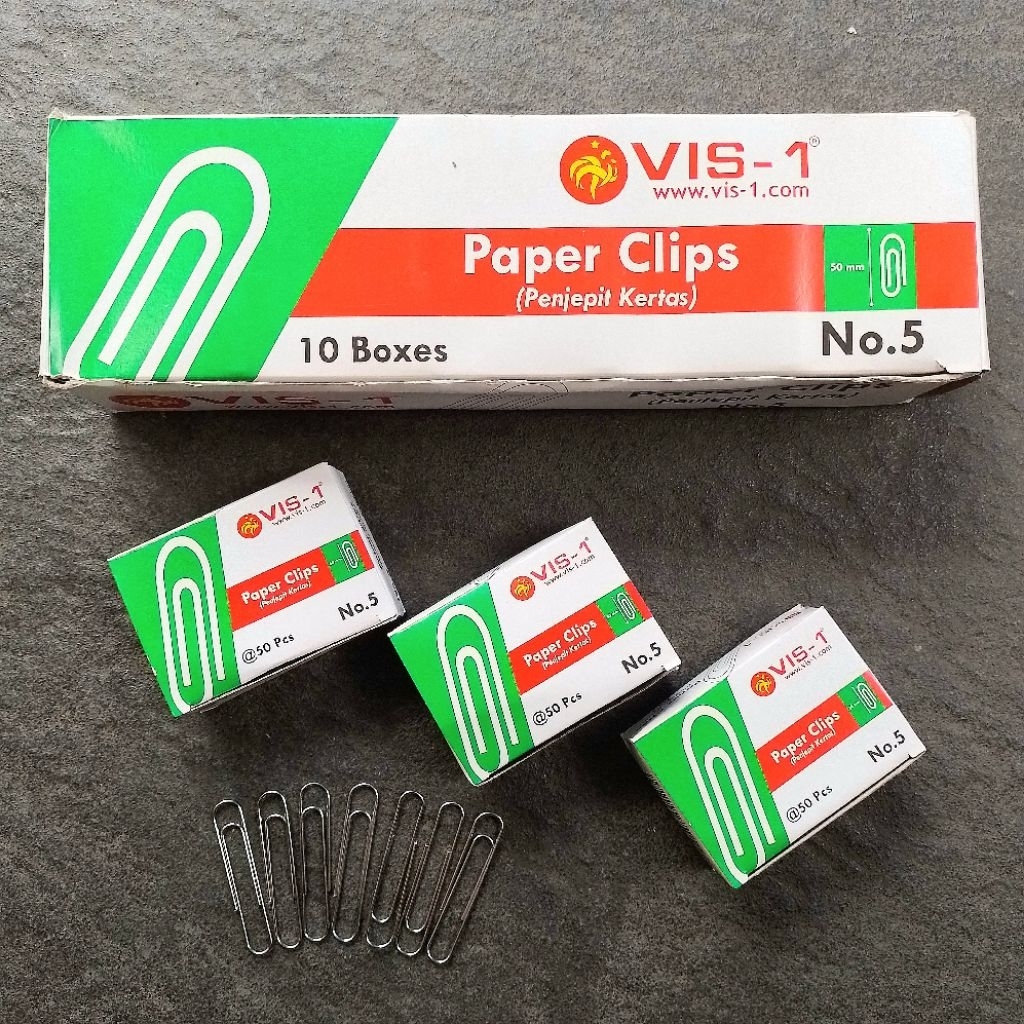 

Penjepit Kertas Segitiga Paper Clip Trigonal Klip VIS-1 No.5 ( Pak ) [ Original ]