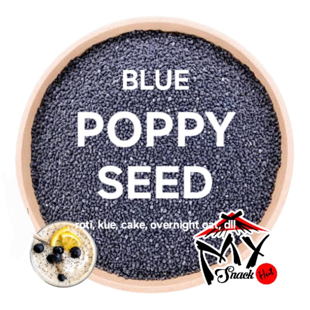 

POPPY BIRU 100GR BIJI POPI POPY POPPI BLUE BLACK SEED LAN YING SU ZI ROTI KUE PASTRY CAKE TURKI
