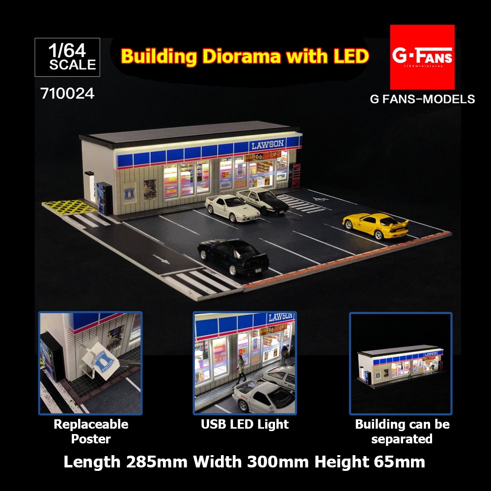 G-Fans Models 1/64 Premium Diorama Diecast Lawson with LED Light