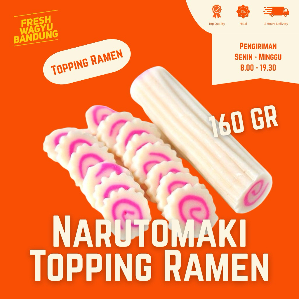 

NARUTOMAKI TOPPING RAMEN Naruto Maki Kibun Ikan Baso Ikan Suki Shabu Steamboat Import Frozen 160g