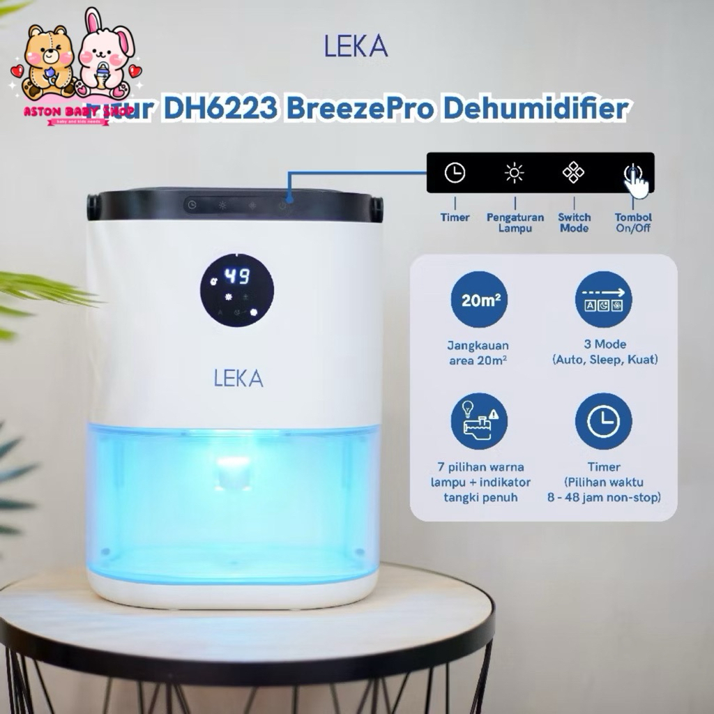 Leka DH6223 BreezePro Dehumidifier - Alat Serap Kelembapan